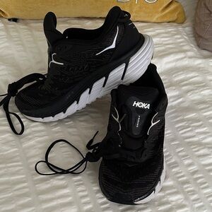 Hoka Black and White Athletic Sneakers